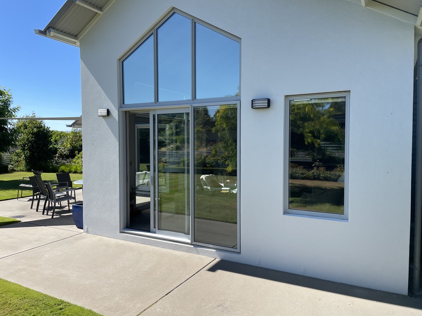 Modern Wanaka home with large windows after cleaning